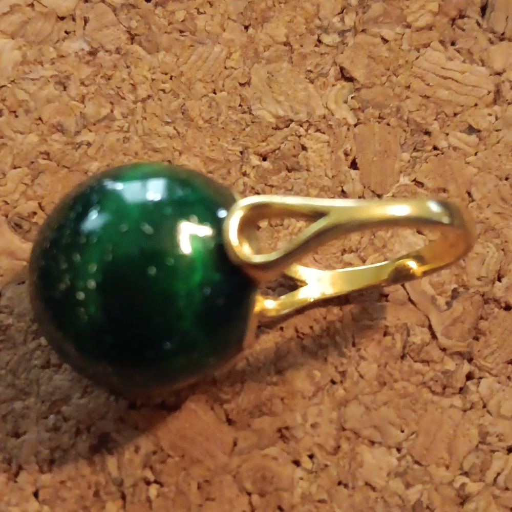 Source Unknown Green Statement Ring With Sparklin… - image 6